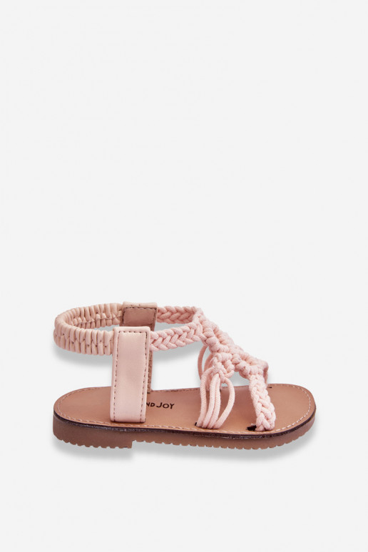 Sandalias infantiles trenzadas Tracy rosa
