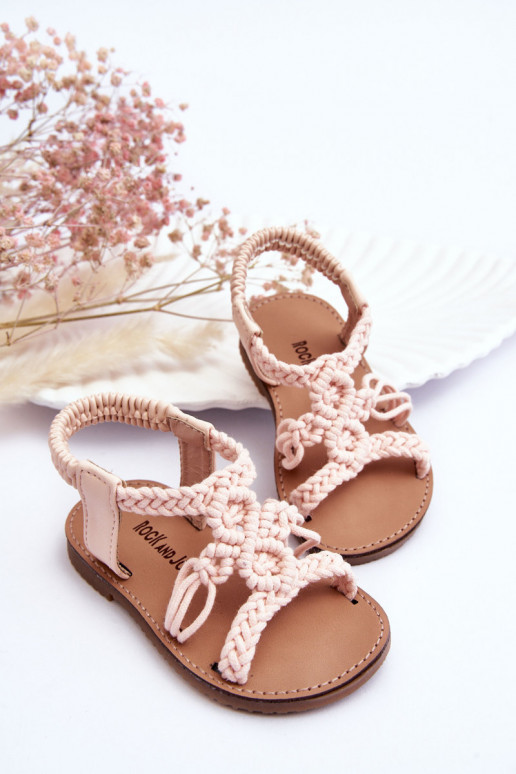 Sandalias infantiles trenzadas Tracy rosa