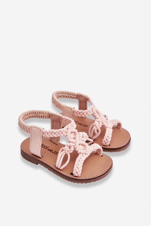 Sandalias infantiles trenzadas Tracy rosa