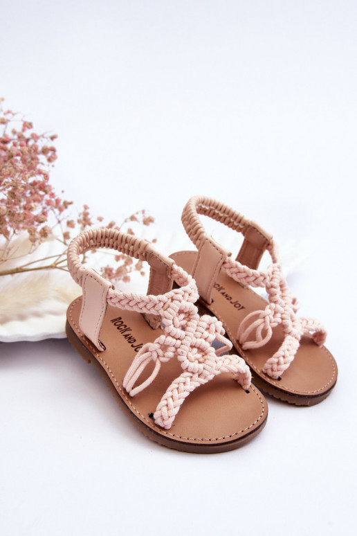 Sandalias infantiles trenzadas Tracy rosa