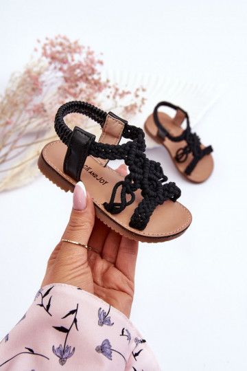 Sandalias infantiles trenzadas en color negro Tracy