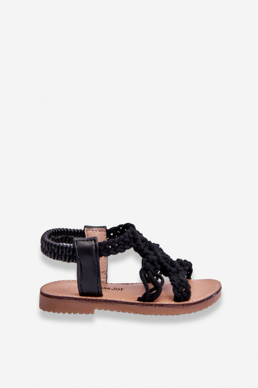 Sandalias infantiles trenzadas en color negro Tracy