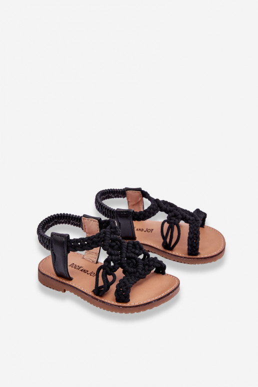 Sandalias infantiles trenzadas en color negro Tracy