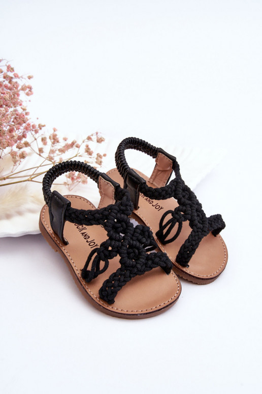 Sandalias infantiles trenzadas en color negro Tracy