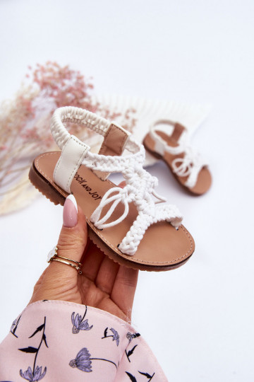 Sandalias infantiles trenzadas en color blanco Tracy