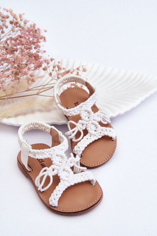Sandalias infantiles trenzadas en color blanco Tracy