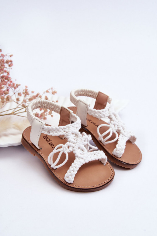 Sandalias infantiles trenzadas en color blanco Tracy