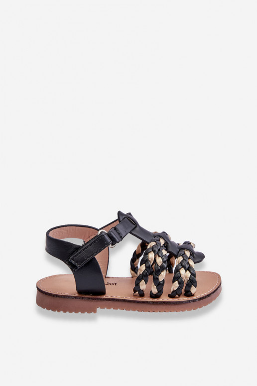 Sandalias infantiles con tiras en color negro Sammy