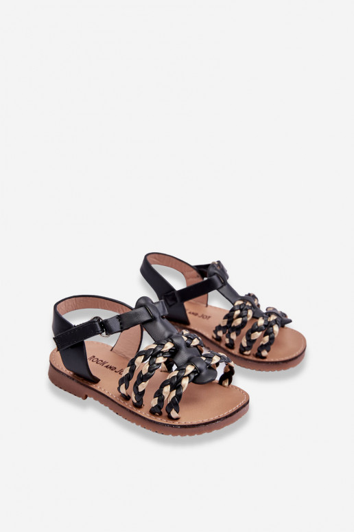 Sandalias infantiles con tiras en color negro Sammy