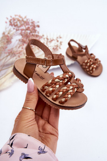 Sandalias infantiles con tiras color marrón Sammy