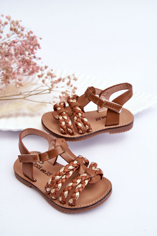 Sandalias infantiles con tiras color marrón Sammy