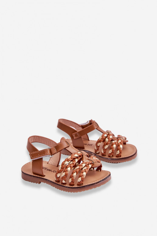 Sandalias infantiles con tiras color marrón Sammy