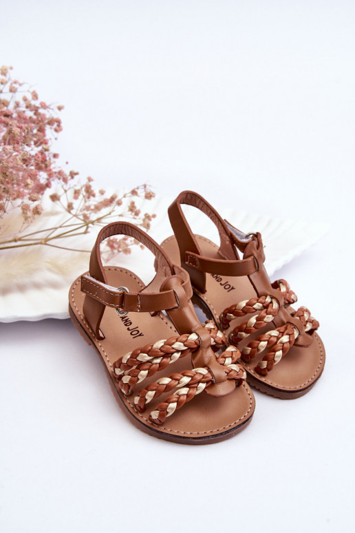 Sandalias infantiles con tiras color marrón Sammy