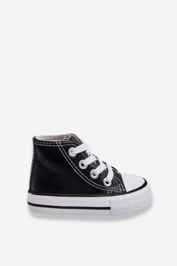 Zapatillas altas para niños Marney en blanco y negro 2