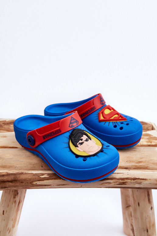 Pantuflas infantiles estilo crocs Superman Grendene Kids JJ385004 azul
