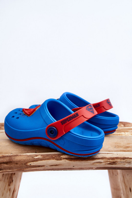 Pantuflas infantiles estilo crocs Superman Grendene Kids JJ385004 azul
