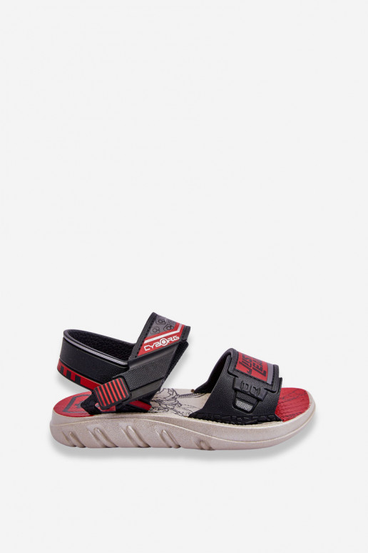 Sandalias infantiles Grendene Kids JJ385011 Negro y rojo