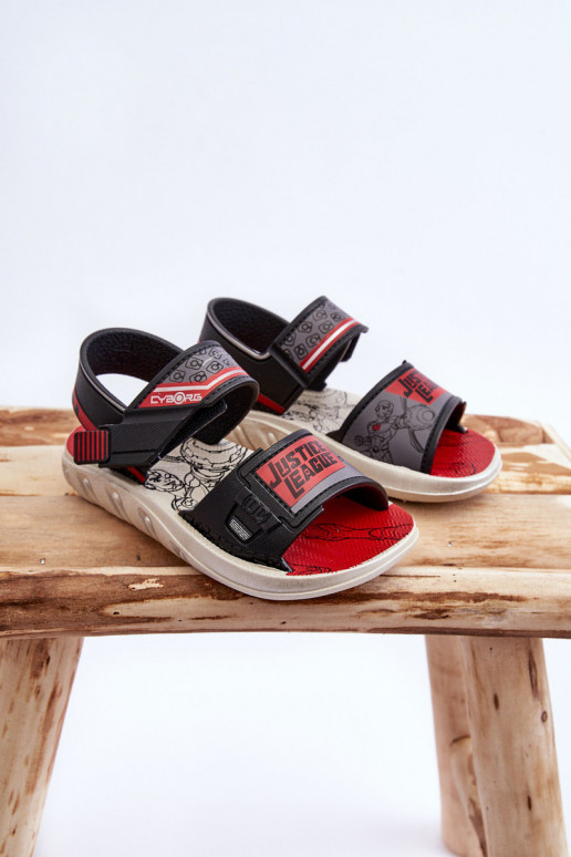 Sandalias infantiles Grendene Kids JJ385011 Negro y rojo