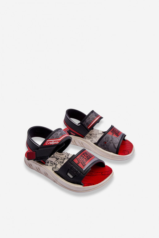 Sandalias infantiles Grendene Kids JJ385011 Negro y rojo