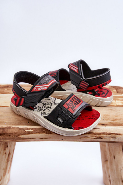 Sandalias infantiles Grendene Kids JJ385011 Negro y rojo