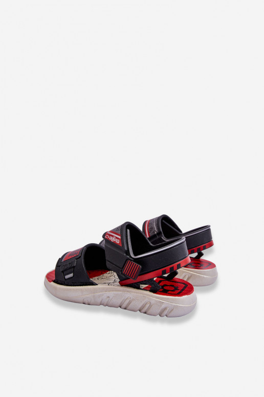 Sandalias infantiles Grendene Kids JJ385011 Negro y rojo