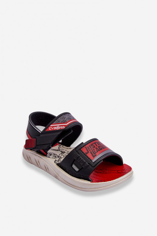 Sandalias infantiles Grendene Kids JJ385011 Negro y rojo