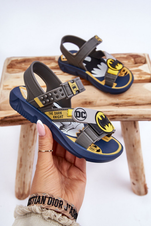 Sandalias infantiles Batman Grendene Kids JJ385049 color gris