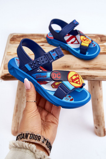Sandalias infantiles Superman Grendene Kids JJ385050 color azul