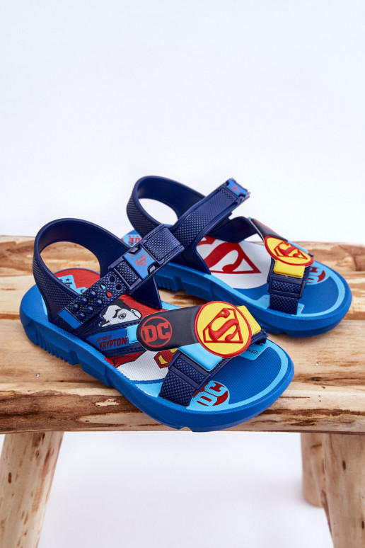 Sandalias infantiles Superman Grendene Kids JJ385050 color azul