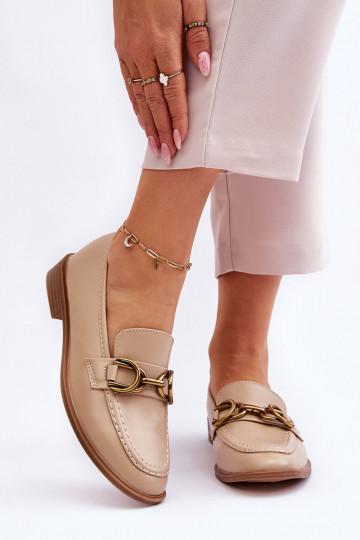 Mocasines de mujer modelo clásico beige Lorien