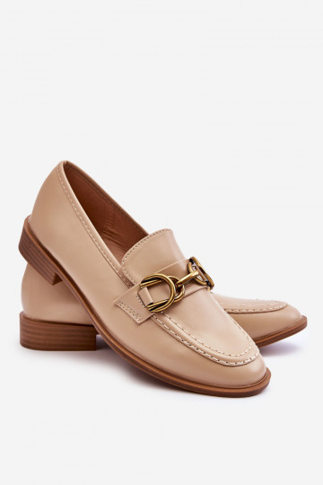 Mocasines de mujer modelo clásico beige Lorien 2