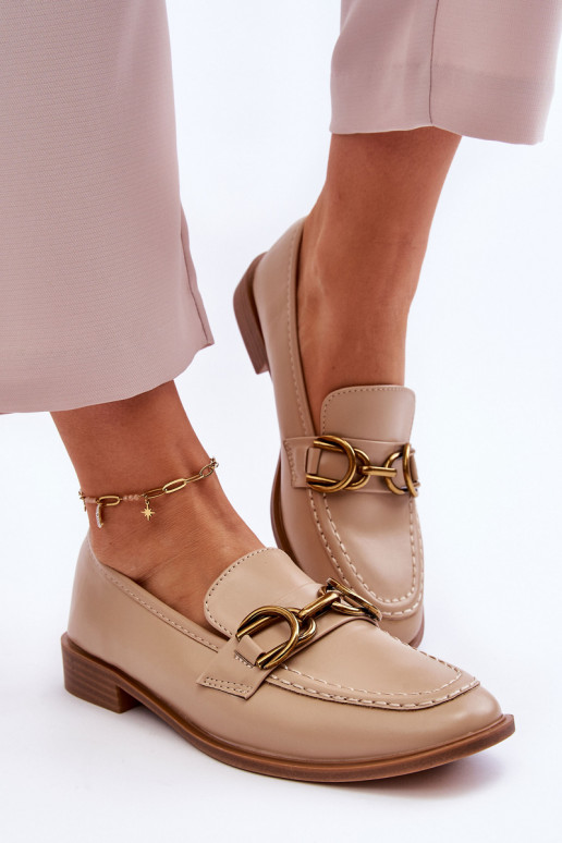 Mocasines de mujer modelo clásico beige Lorien