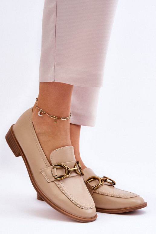Mocasines de mujer modelo clásico beige Lorien