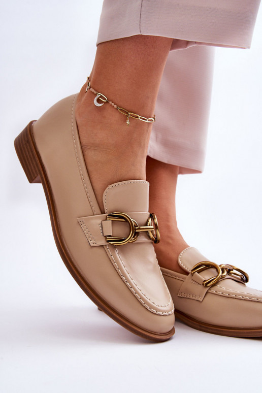 Mocasines de mujer modelo clásico beige Lorien