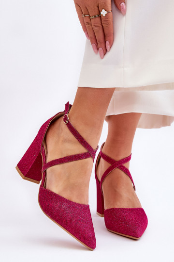 Zapatos de tacón brillantes en Galaxy rosa