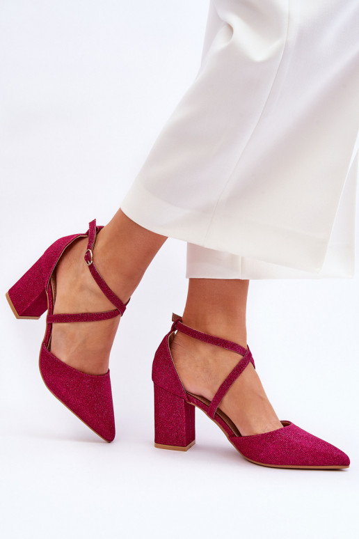 Zapatos de tacón brillantes en Galaxy rosa
