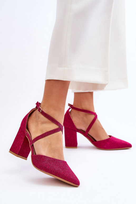 Zapatos de tacón brillantes en Galaxy rosa