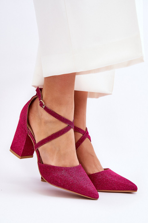 Zapatos de tacón brillantes en Galaxy rosa