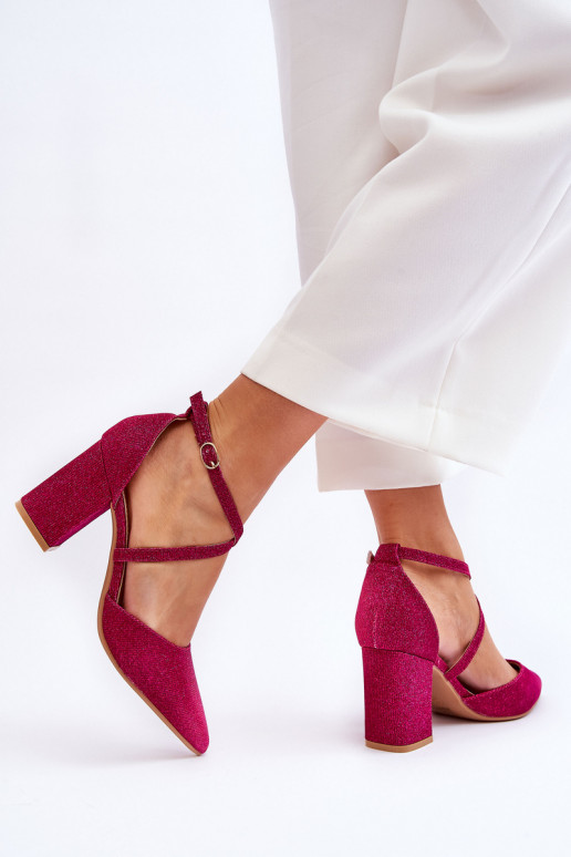 Zapatos de tacón brillantes en Galaxy rosa