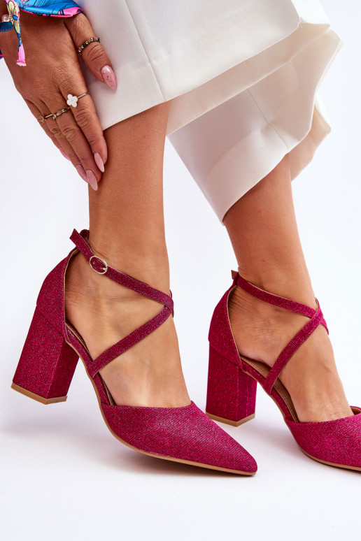 Zapatos de tacón brillantes en Galaxy rosa