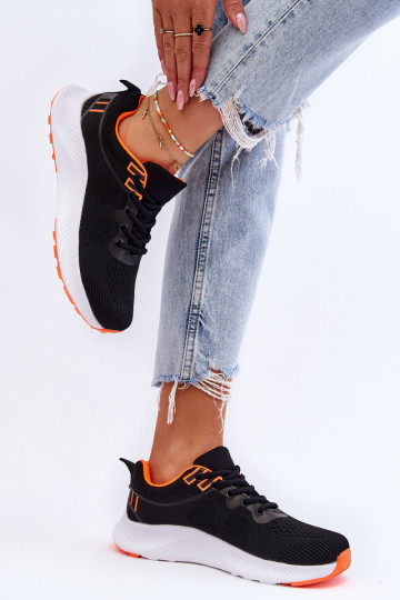 Deportivas con cordones estilo clásico Darla negra y naranja 2