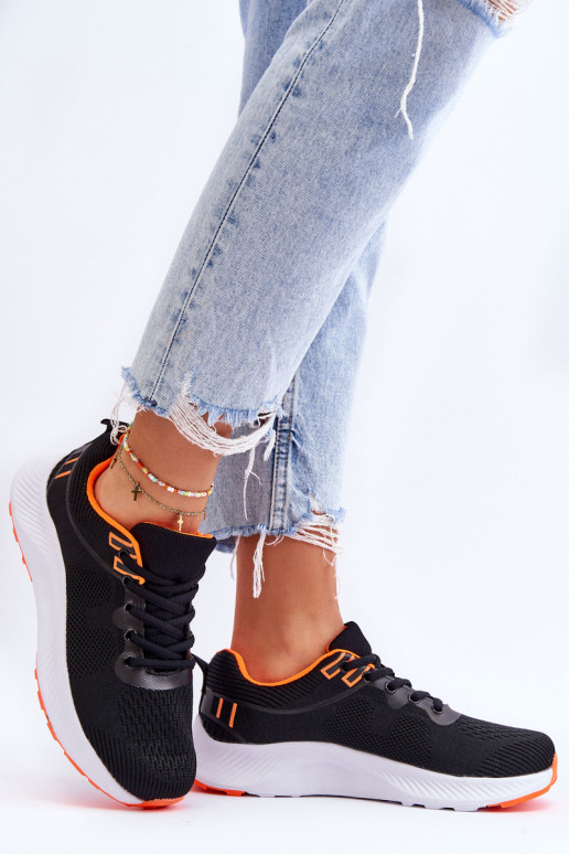 Deportivas con cordones estilo clásico Darla negra y naranja