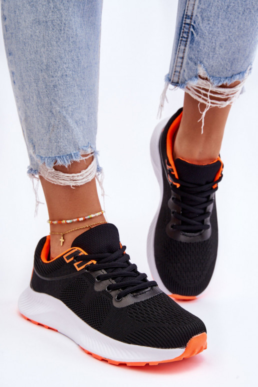 Deportivas con cordones estilo clásico Darla negra y naranja