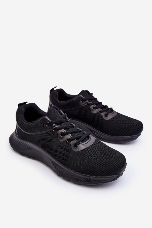 Zapatillas estilo sport modelo clásico con cordones en color negro Jaspe