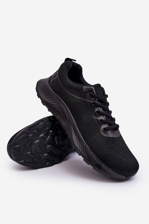 Zapatillas estilo sport modelo clásico con cordones en color negro Jaspe