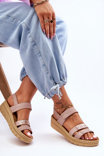 Sandalias con cierres adhesivos rosa Fresh Look 2