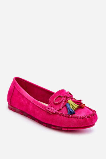 Mocasines de ante con borlas en rosa Dorine