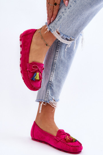 Mocasines de ante con borlas en rosa Dorine 2