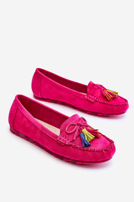 Mocasines de ante con borlas en rosa Dorine