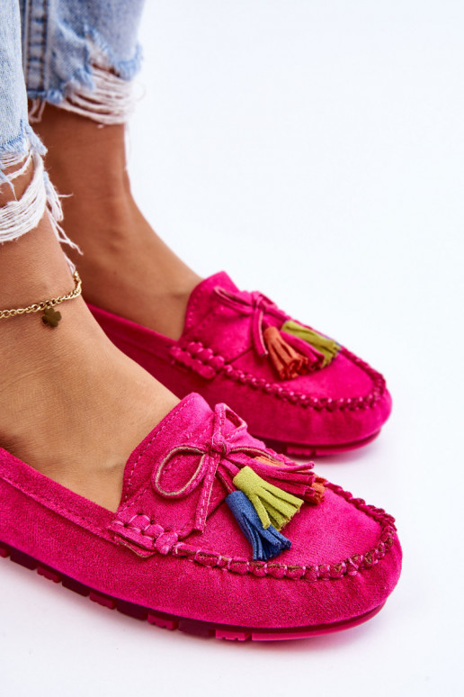 Mocasines de ante con borlas en rosa Dorine